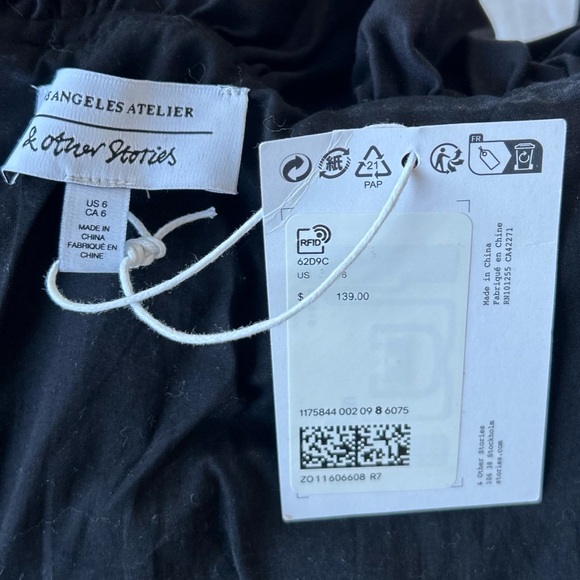 & Other Stories Ruffled Corset Top in Black Off the Shoulder Party Bustier - Picture 13 of 16